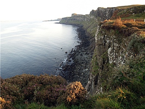 悬崖,苏格兰式短裙,石头,苏格兰