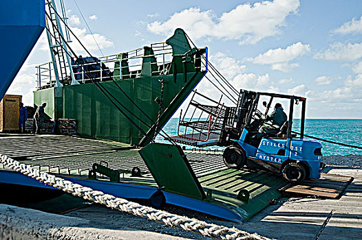 新加勒多尼亚,码头,船,卸载