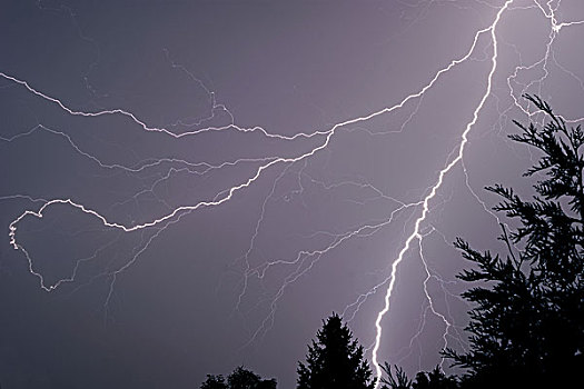 雷雨天气,闪电,雷暴,区域,黑森州,德国,欧洲