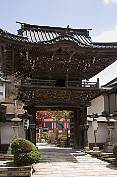 日本寺庙,入口,大门,高野山,和歌山,日本
