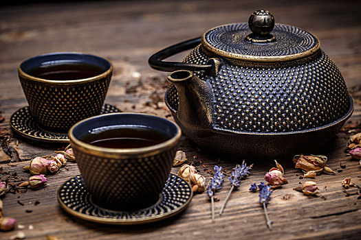 黑色,铸铁,茶壶