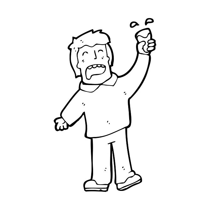 醉酒,男人,卡通,矢量,白色背景_高清图片_全景视觉