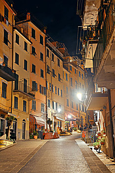 里奥马焦雷,五月,街道,夜景,意大利,一个,五个,乡村,五渔村,旅游,魅力,世界遗产