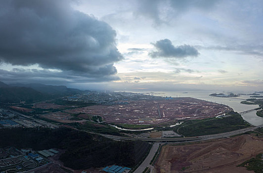 广东惠州大亚湾石化区埃克森美孚项目工地航拍