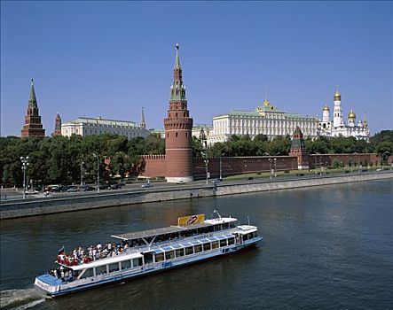 克里姆林宫,游船,莫斯科,俄罗斯
