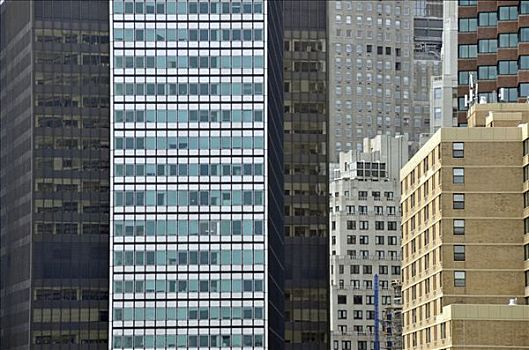 玻璃幕墙,写字楼,金融区,曼哈顿,纽约,美国