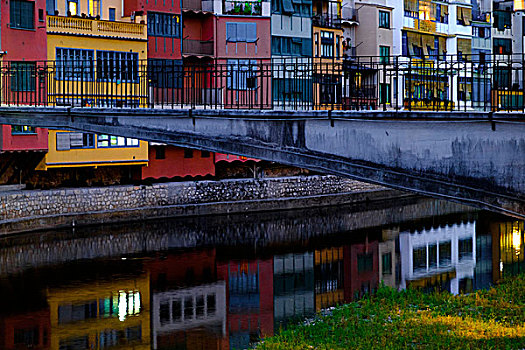 色彩,房子,翁亚尔河,西班牙
