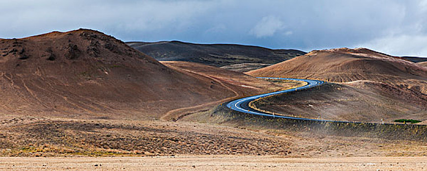弯路,火山地貌,米湖,冰岛