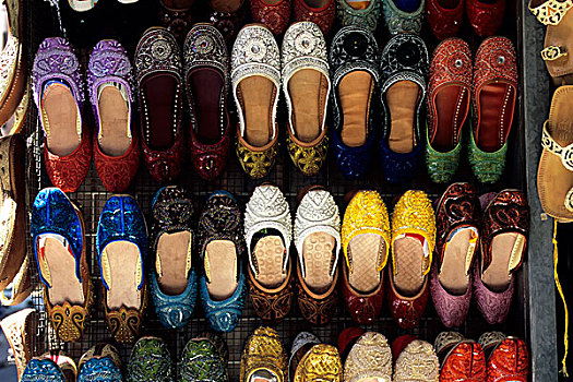 阿联酋,迪拜,露天市场,街景,彩色,鞋