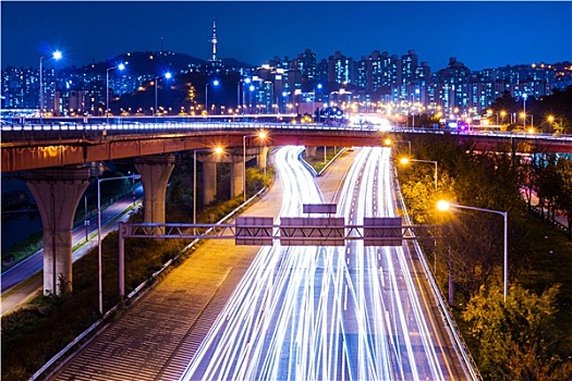 公路,红绿灯,首尔