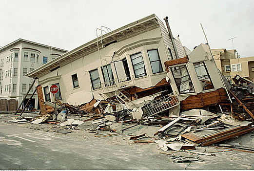 地震,损坏,旧金山,加利福尼亚,美国