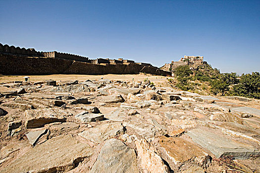岩石构造,靠近,堡垒,乌代浦尔,拉贾斯坦邦,印度
