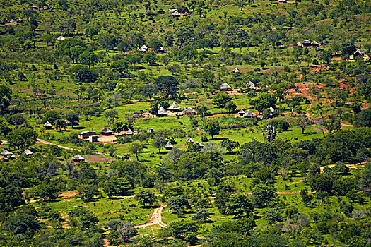 传统,非洲,村庄,靠近,维多利亚瀑布,津巴布韦