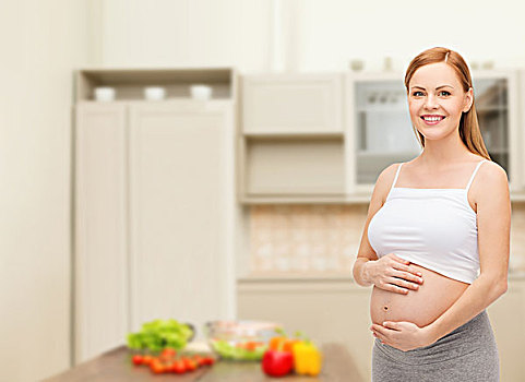 怀孕,母性,高兴,概念,未来,母亲,接触,腹部