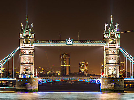 著名,塔桥,伦敦,夜晚