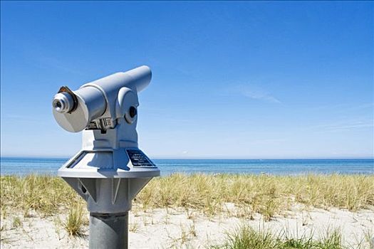 望远镜,海滩,梅克伦堡前波莫瑞州,德国,欧洲