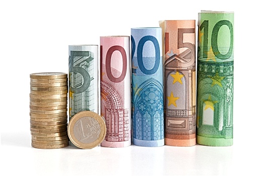 欧元,卷,钞票,硬币