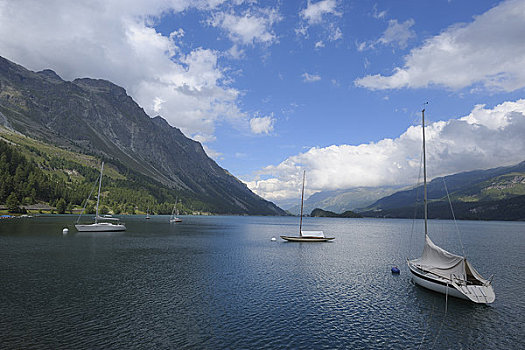帆船,湖,恩格达恩,瑞士