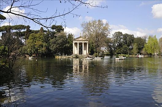划艇,水塘,公园,历史,中心,罗马,意大利