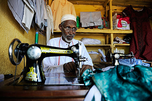 裁缝,市场,区域,喀麦隆,非洲
