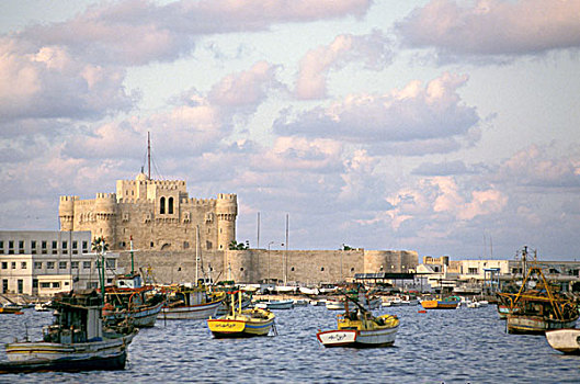 非洲,埃及,亚历山大,堡垒,湾,15世纪,城堡