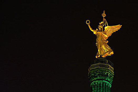 胜利,柱子,明亮,光亮,2009年,柏林,德国,欧洲