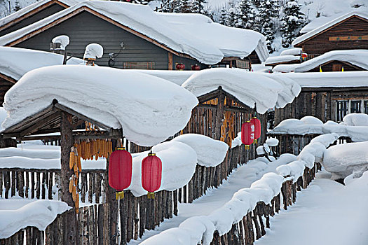 中国东北雪乡农家院子