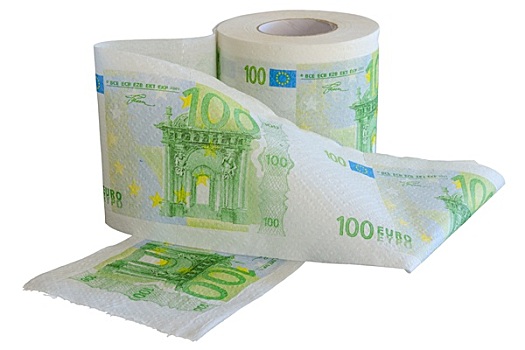 100欧元,钞票,卫生纸
