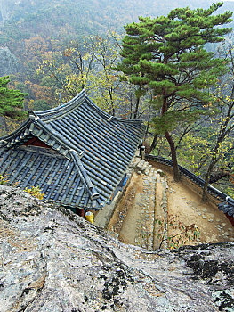 庙宇,山,省立公园,全罗北道,韩国
