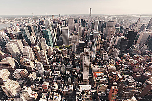 俯拍,曼哈顿,风景,帝国大厦,纽约,美国