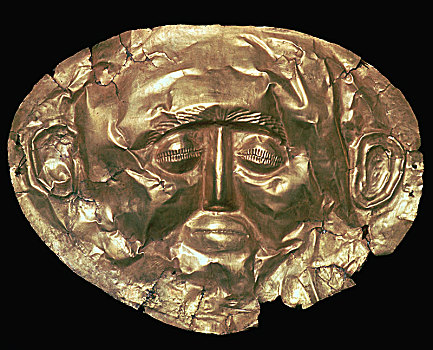 黄金,死亡,面具,国王,公元前17世纪,艺术家,未知