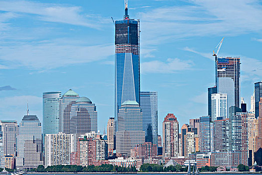 纽约,曼哈顿,城市天际线,自由,塔,大幅,尺寸