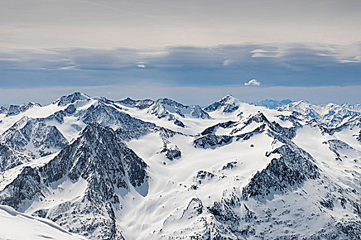雪,顶端,阿尔卑斯山,冬天,提洛尔,奥地利,欧洲