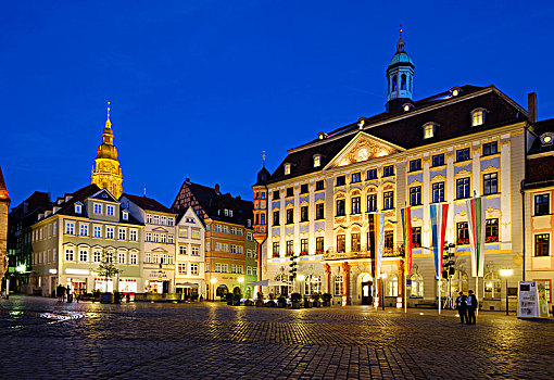 市政厅,市场,广场,教堂,上弗兰科尼亚,弗兰克尼亚,巴伐利亚,德国