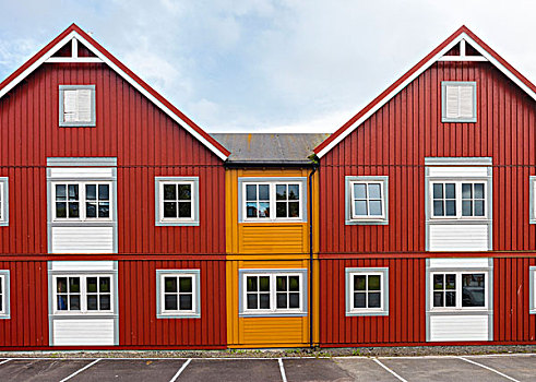 特写,建筑,窗户,特色,木屋,渔民,罗浮敦群岛,挪威,欧洲