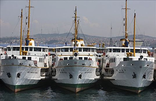 渡轮,船,博斯普鲁斯海峡,海峡,码头,加拉达塔,堤岸,伊斯坦布尔,土耳其
