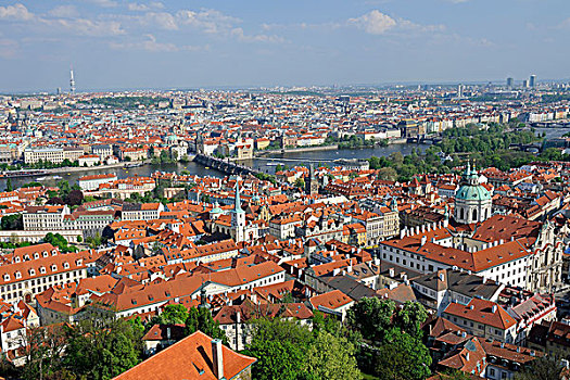 风景,上方,老,城镇,世界遗产,布拉格,捷克共和国,欧洲