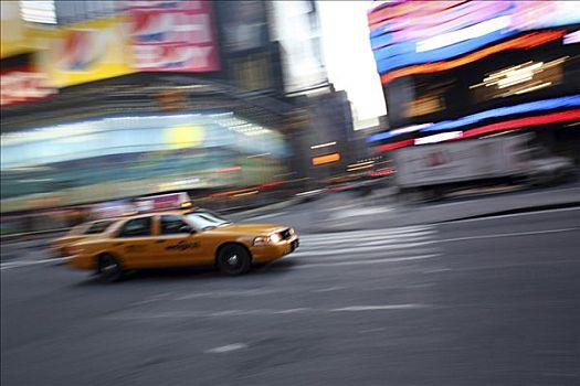 黄色出租车,曼哈顿,纽约,美国