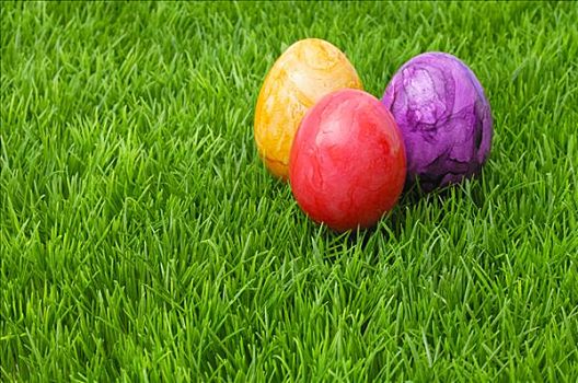 彩色,复活节彩蛋,草地