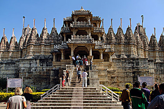 入口,庙宇,拉纳普尔,拉贾斯坦邦,印度,亚洲