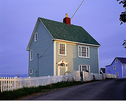 房子,白围栏,纽芬兰,拉布拉多犬,加拿大