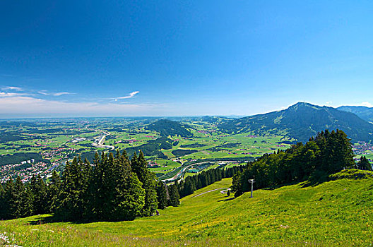 风景,中午,山,巴伐利亚,德国,欧洲