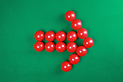 红色,斯诺克,球,箭头,形状,绿色背景