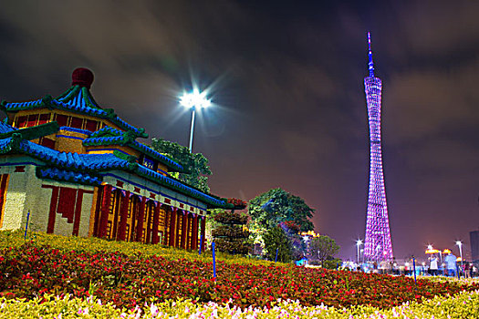 广州,珠江新城,花城广场,夜景