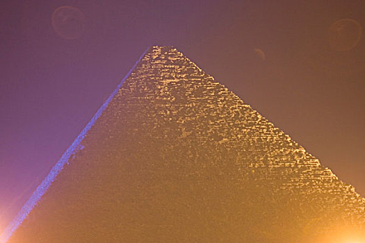 夜光,展示,吉萨金字塔,西部,岸边,尼罗河,开罗,埃及