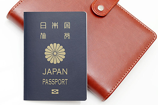 日本,护照,皮革,笔记本,隔绝,白色背景,背景