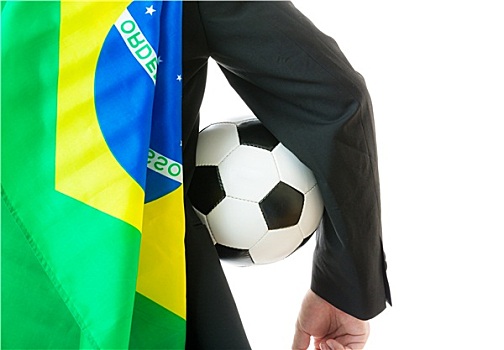 商务人士,足球,巴西,旗帜