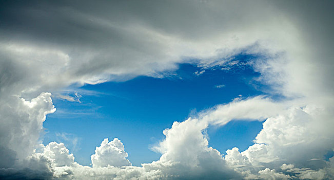 积雨云,上方,海洋,击打,弗里斯兰省,荷兰,欧洲
