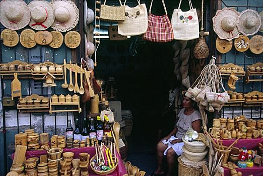 木质,店,乡村,工艺品,市场,靠近,北方,秘鲁