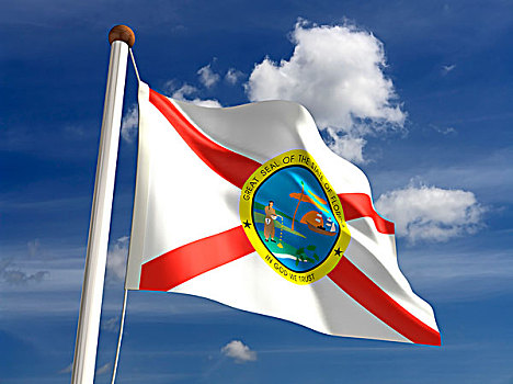 佛罗里达,旗帜,裁剪,小路